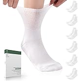 Bulinlulu Bamboo Viscose Diabetic Socks, 6 Pairs Non Binding Ankle Socks, Reinforced Toe, Size 6-9/9-11/13-15