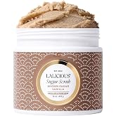 LALICIOUS Brown Sugar Vanilla Exfoliating &amp; Moisturizing Body Scrub | Coconut Oil | Pre-Shave Scrub for Ingrown Hairs &amp; Razor Bumps | Gently Buffs &amp; Smooths Sensitive Skin | No Parabens Large 16oz