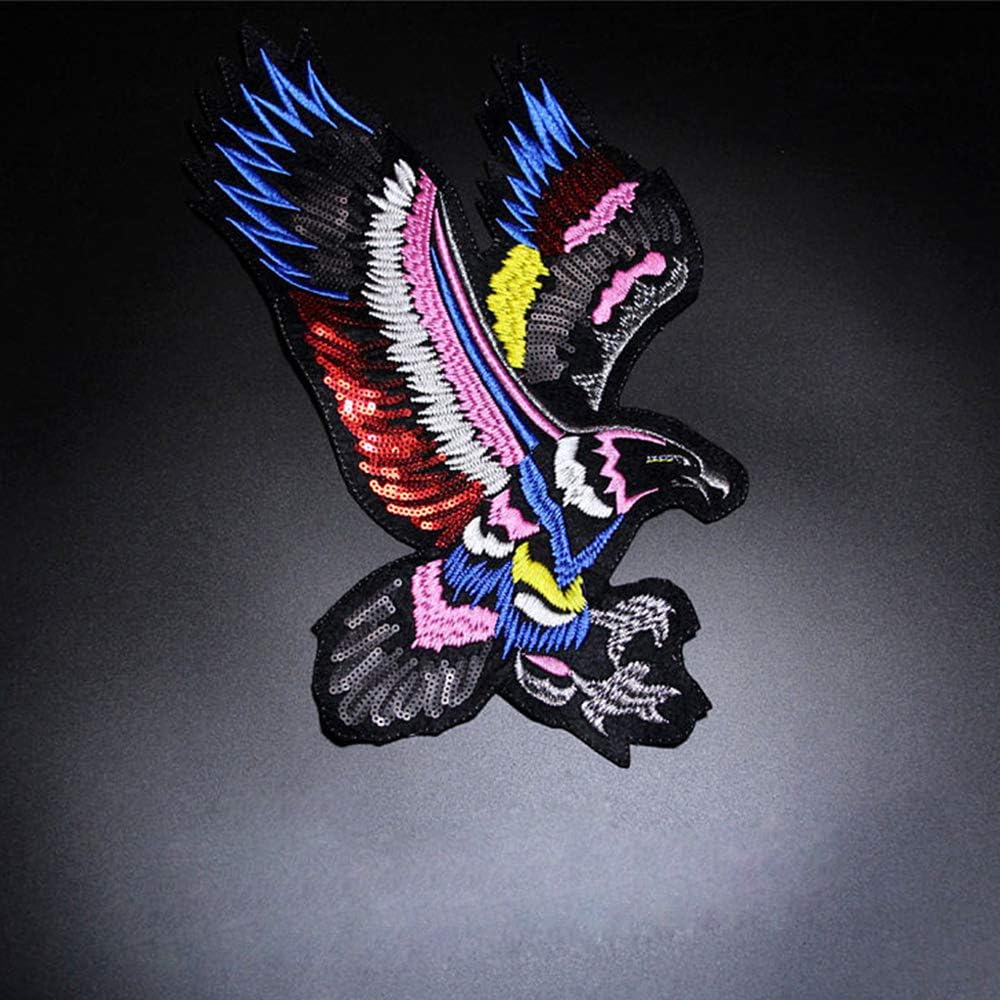 Toonol Sew on Sequined Patch Animal Eagle Sequin Patches Stickers for Clothes DIY Craft Sewing Supplies 37.5 x 19.8CM