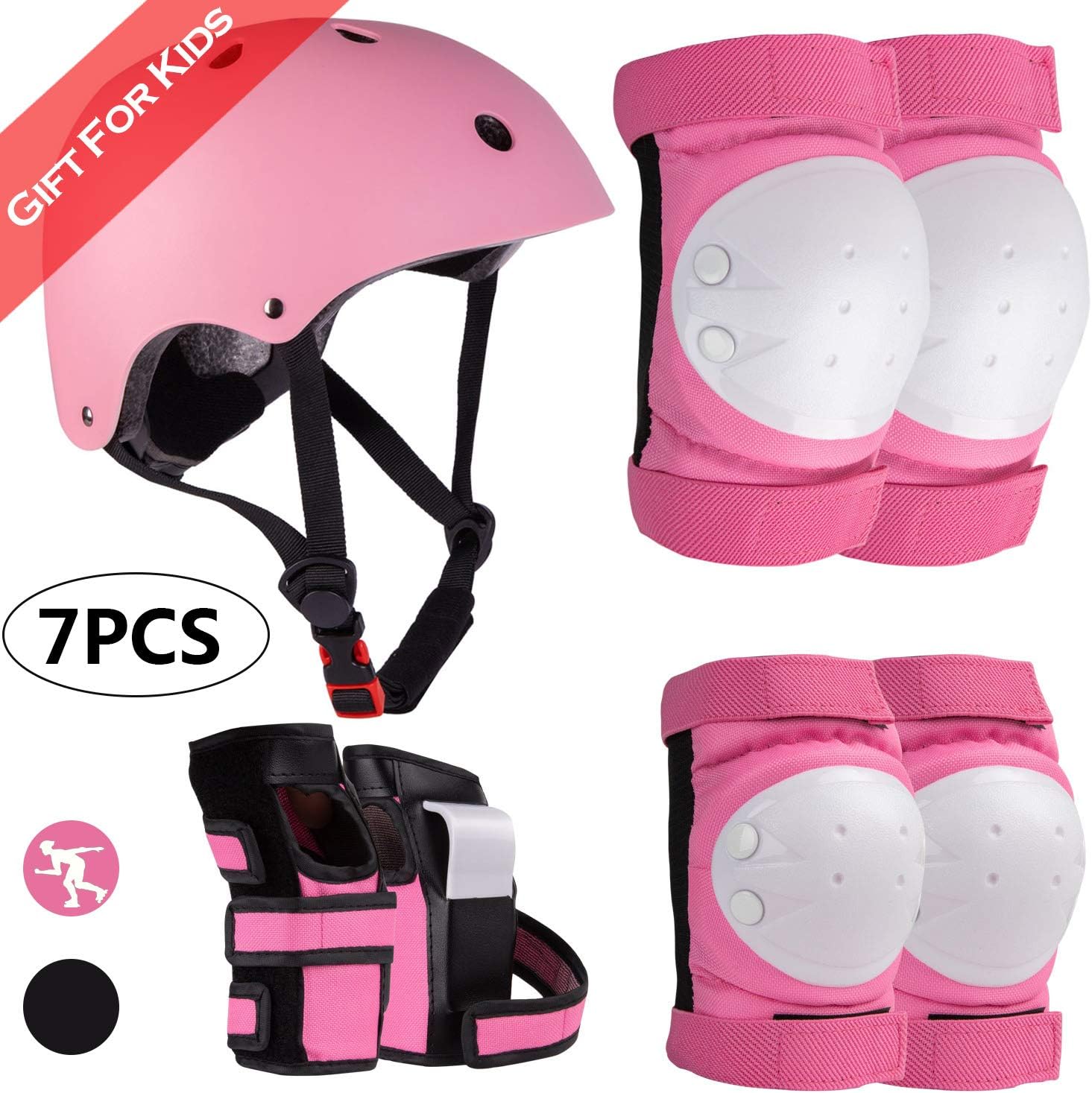 Kids Bike Helmet Toddler Helmet for Kids 3-8 Years Sport Protective Gear Set with Knee Pads Elbow Pads Wrist Guards for Multi Sports Skateboarding Biking Roller Skating Scooter Rollerblade.