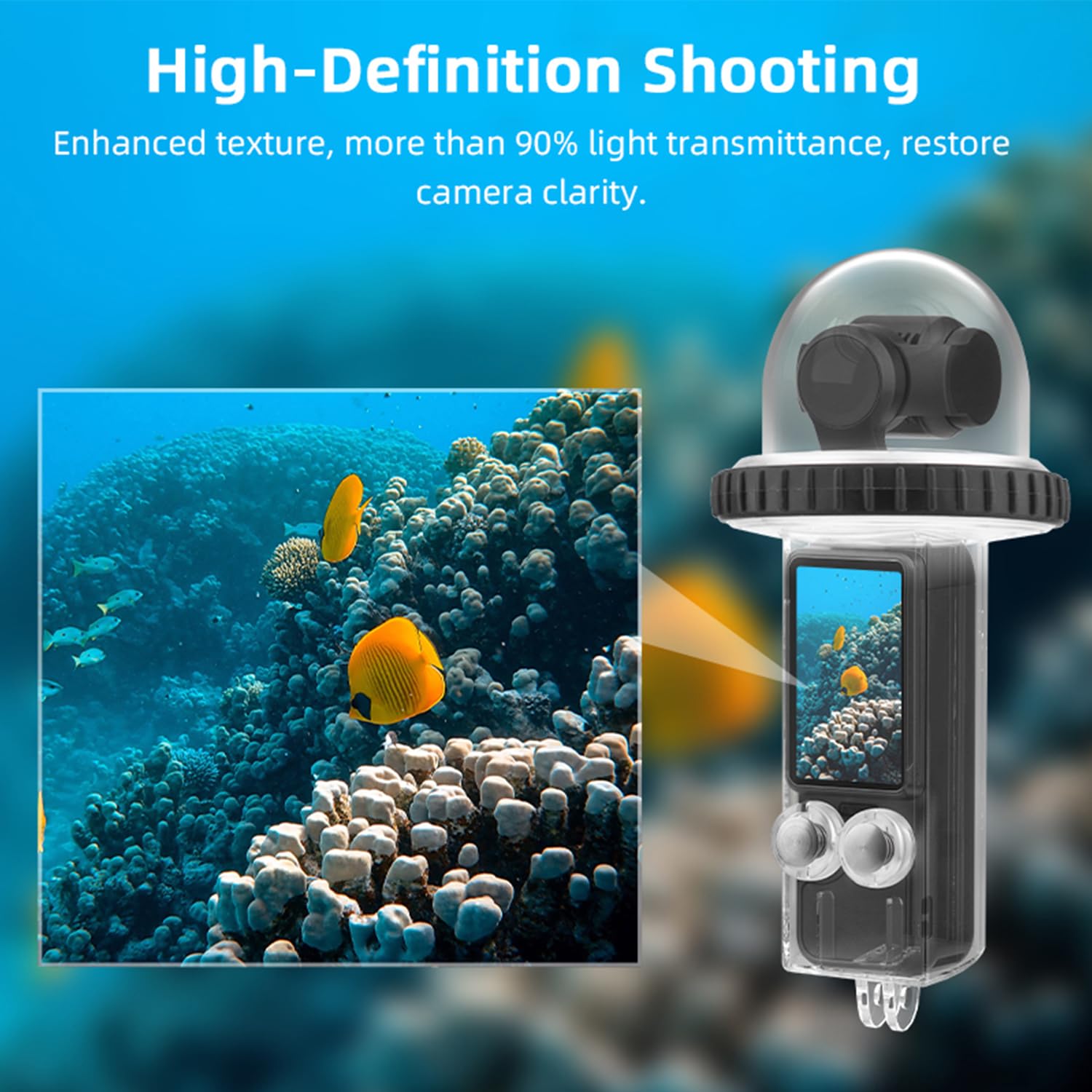 40M (131ft) Osmo Pocket 3 Underwater Dive Case Housing Protective Housing Shell for DJI Osmo Pocket 3 Waterproof Accessories-Transparent