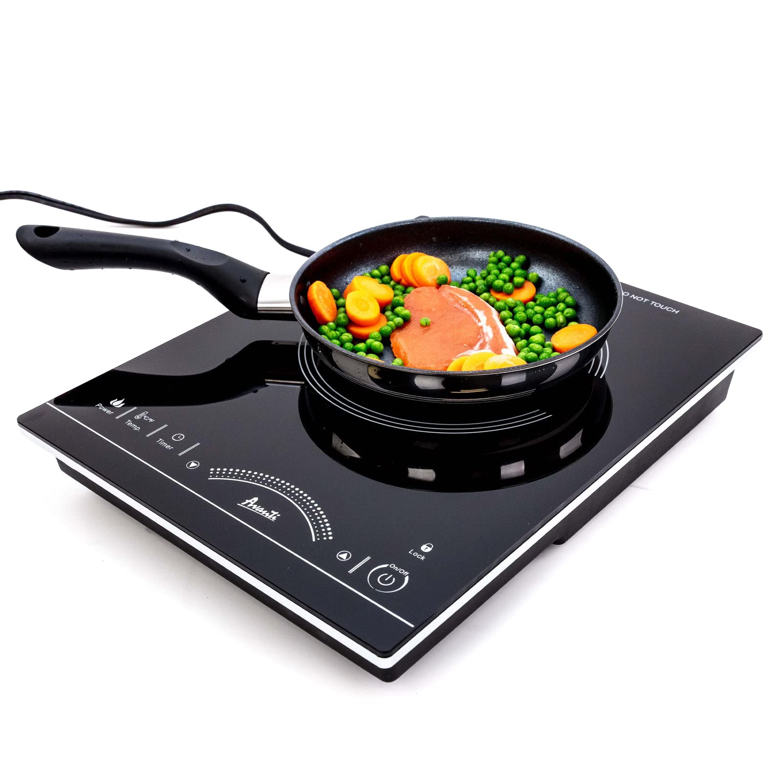 Avanti Portable Cooktop Electric Hot Plate Stove Top with Single Induction Burner, 6 Power Settings, Temperature Touch Control 140-460F Perfect for Campers & Tiny Homes, 1800-Watts, Black