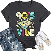 IFQ 90's Shirt for Women I Love The 90's T-Shirt Back to The 90s Tee Vintage Neon Party Music Tops