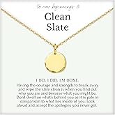 HOPE LOVE SHINE Women's New Beginnings Necklace - 14k Gold Plated Sterling Silver, Healing & Recovery Gift, Adjustable 16+2" Chain