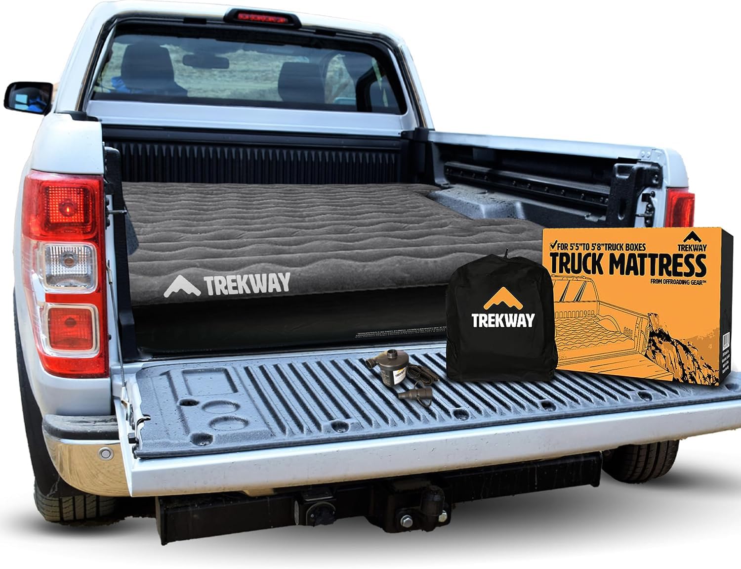 Photo 1 of Offroading Gear Truck Bed Air Mattress | 5.5ft to 5.8ft Truck Box | Trekway | F150 | Ram 1500 | Silverado | Tundra | Titan | Converts to Full Double Size Bed | Inflatable Blow Up