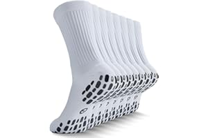 CWVLC Grip Socks Soccer - Cushioned Non-Slip Grippy for Men & Women Athletic - Barre Hospital Sticky Slipper Socks