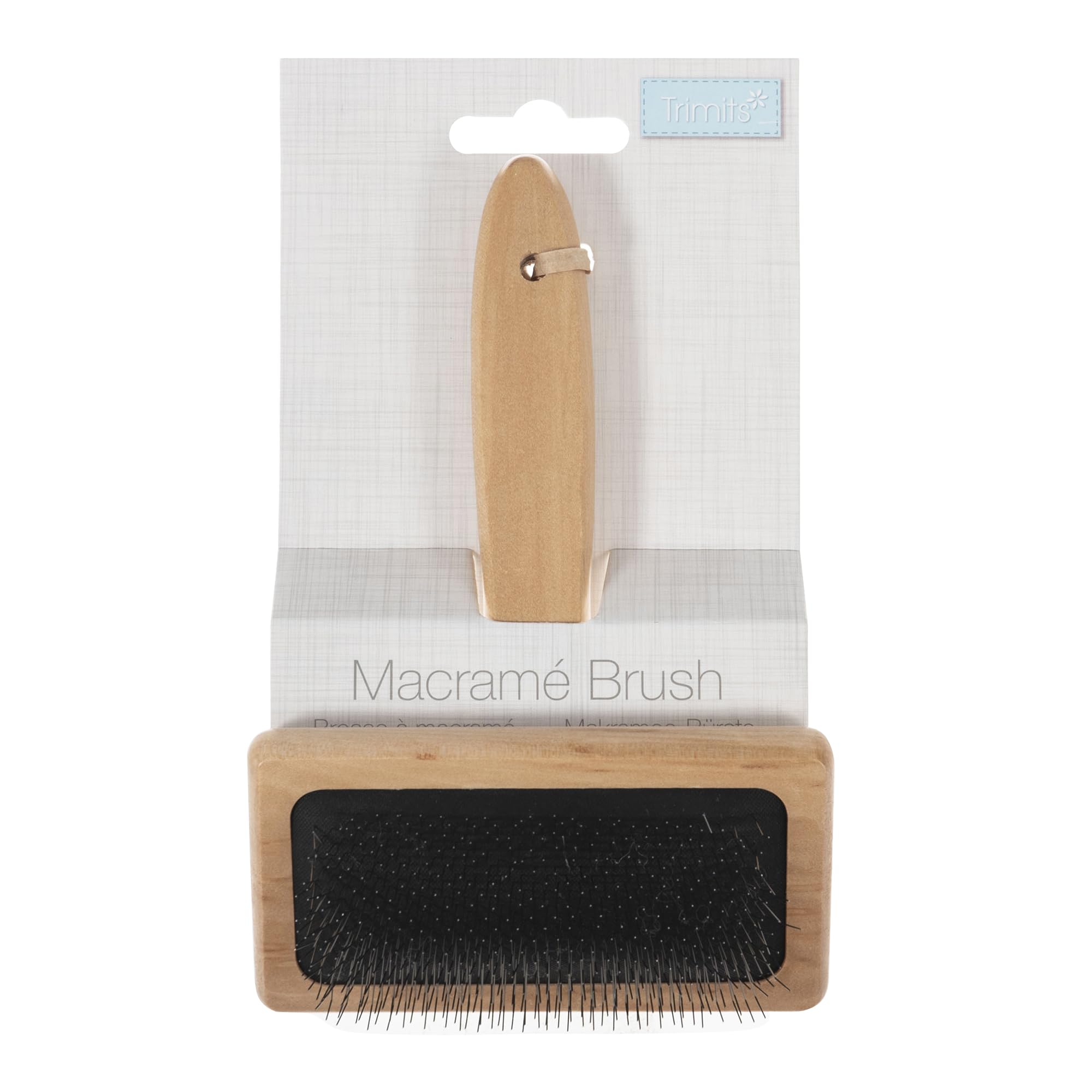 Trimits Macrame Brush – Weaving Comb, Slicker Brush for Tassels, Carpet, Tapestry, Rope, Knots, Fringe, Braids, Knitting, Rugs