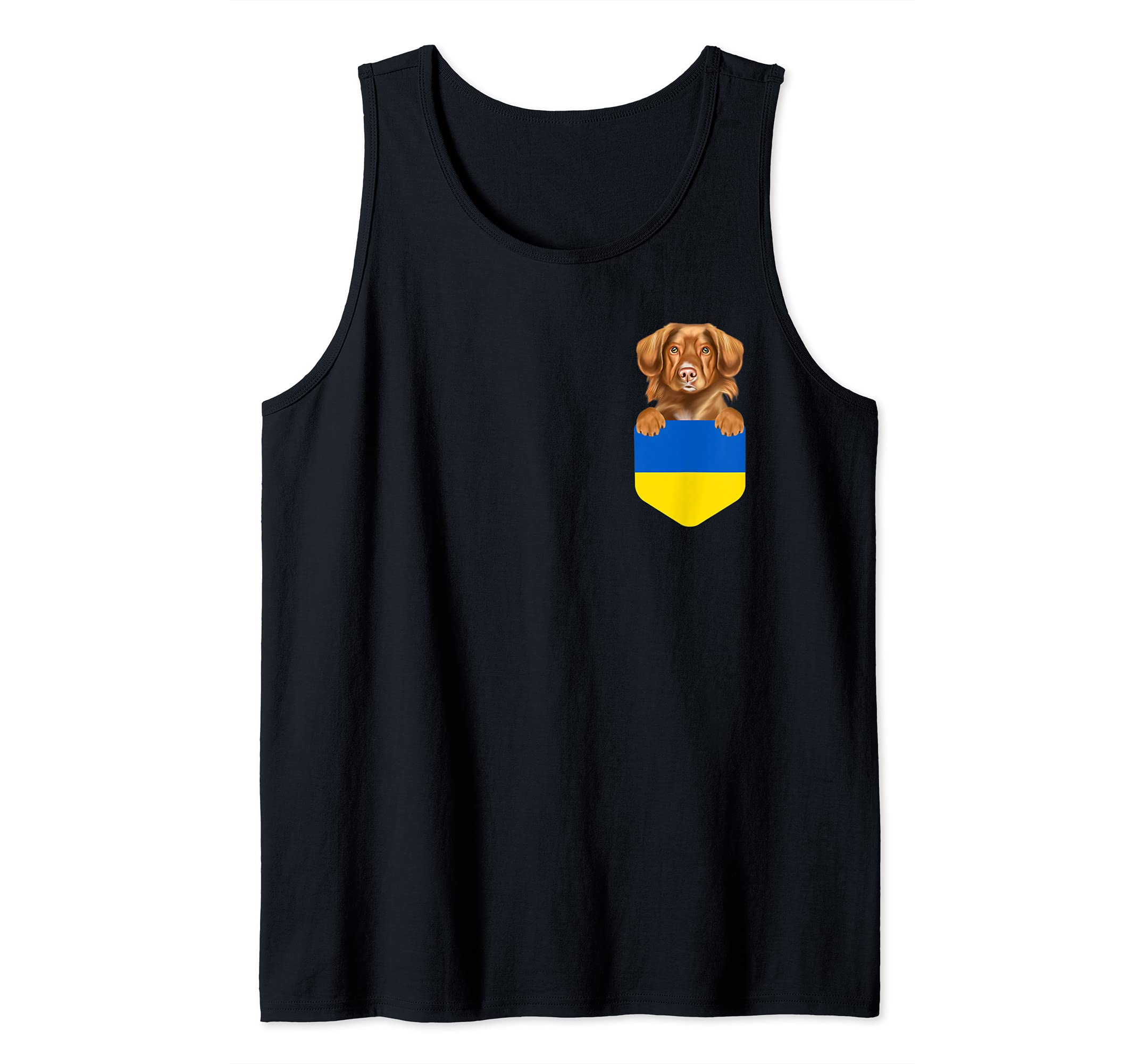Ukraine Flag Duck Tolling Retrievers Dog In Pocket Tank Top