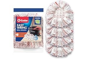 O-Cedar EasyWring Deep Clean Refill (4-Pack) | 40% More Cleaning Power | Microfiber Mop Refill Compatible with O-Cedar EasyWring Spin Mop & Bucket System