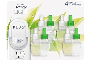 Febreze Plug In Air Freshener, Odor-Fighting Scented Oil Starter Kit, Air Fresheners for Home and Bathroom and Kitchen, Long 