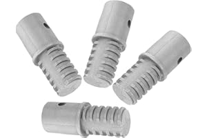 Artibetter 4pcs Metal Threaded Pole Tip Extension Pole Adapter Tips for Broom Handles Telescope Extension