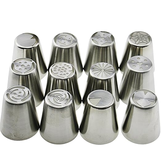 Juego de 12 Boquillas de Manga Pastelera Acero Inoxidable Ruso ...