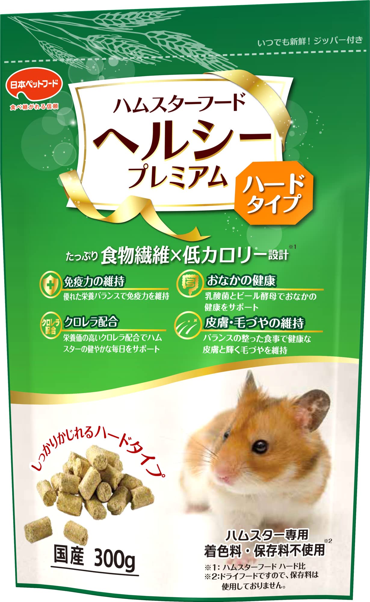 日本ペットフード ハムスターフード ヘルシープレミアム ハードタイプ 300gの商品画像