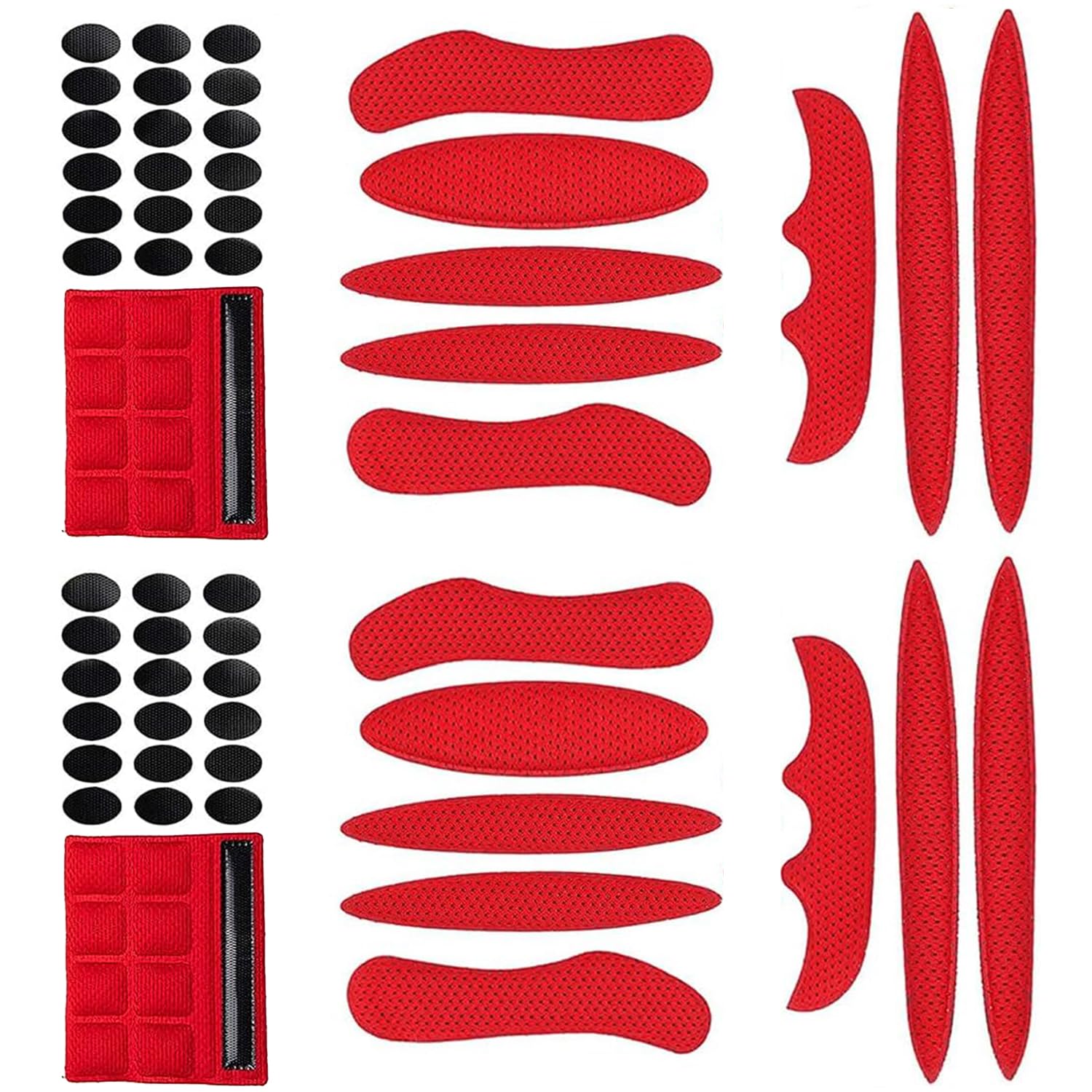 2 Set Helmet Foam Inserts, Bicycle Replacement Universal Foam Pads, Helmet Padding Kit, Bicycle Helmet Padding, for Bike Motorcycle, Cycling, Racing (red)