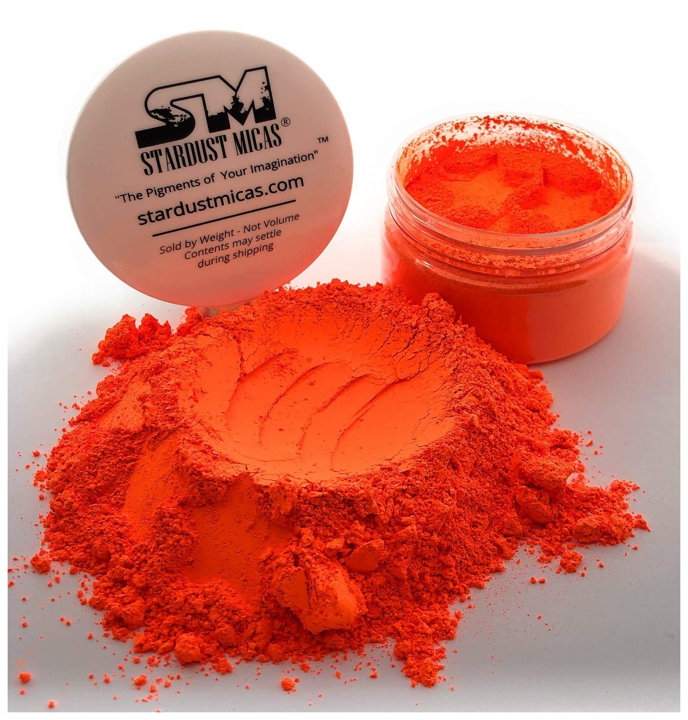 Stardust Micas Pigment Powder Cosmetic Grade Colorant for Makeup, Soap Making, Epoxy Resin, DIY Crafting Projects, Bright True Colors Stable Mica Batch Consistency (36 Gram Jar, Orange Magma)