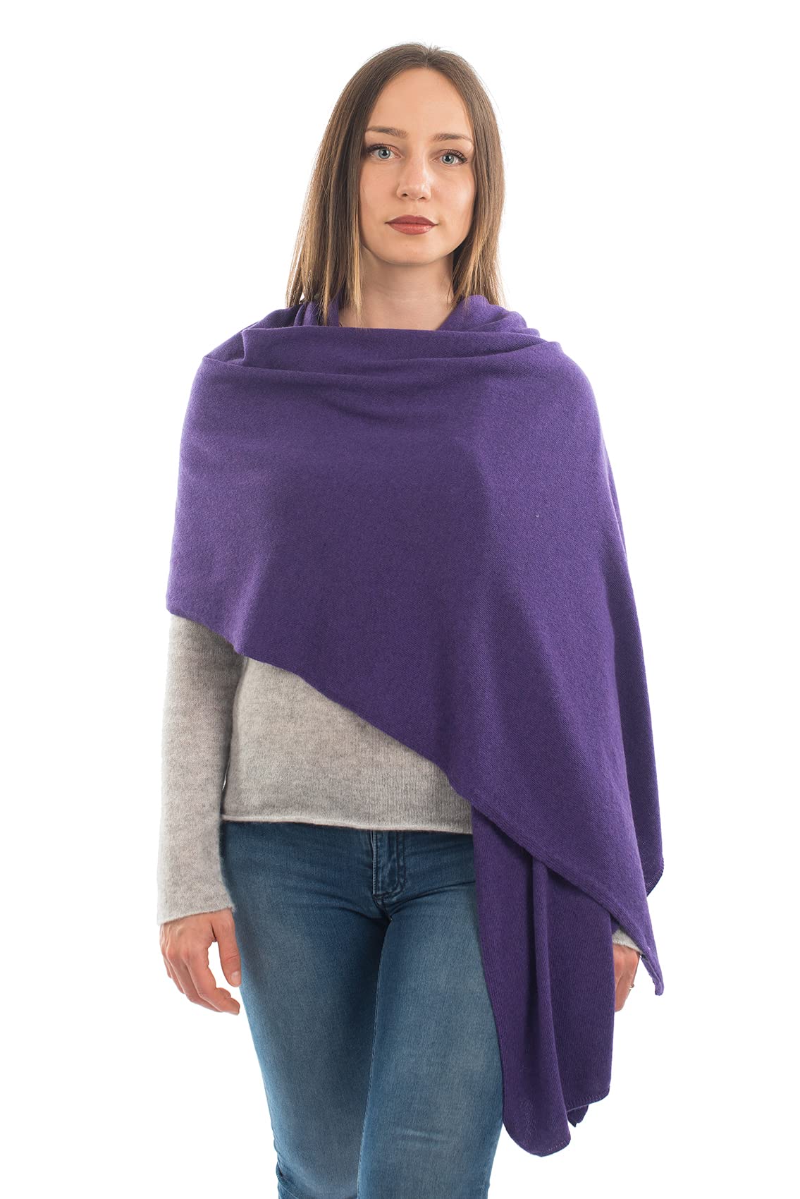 DALLE PIANE CASHMERE - Stole cashmere blend - Made in Italy - Woman, Color: Purple, One Size