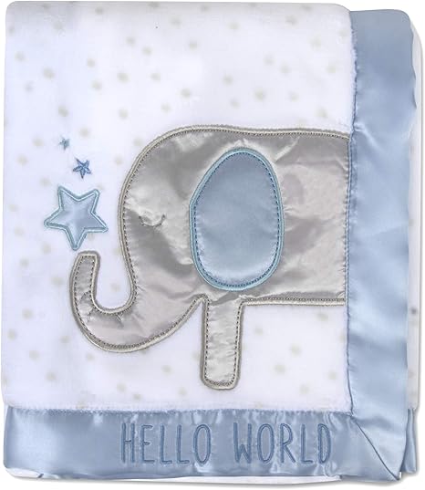 fleece baby blanket with satin trim
