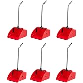 Amazon Basics Jumbo Lobby Dustpan, Indoor Outdoor Use, 6-Pack, Red