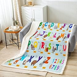Jejeloiu Educational Flannel Fleece Throw Blanket