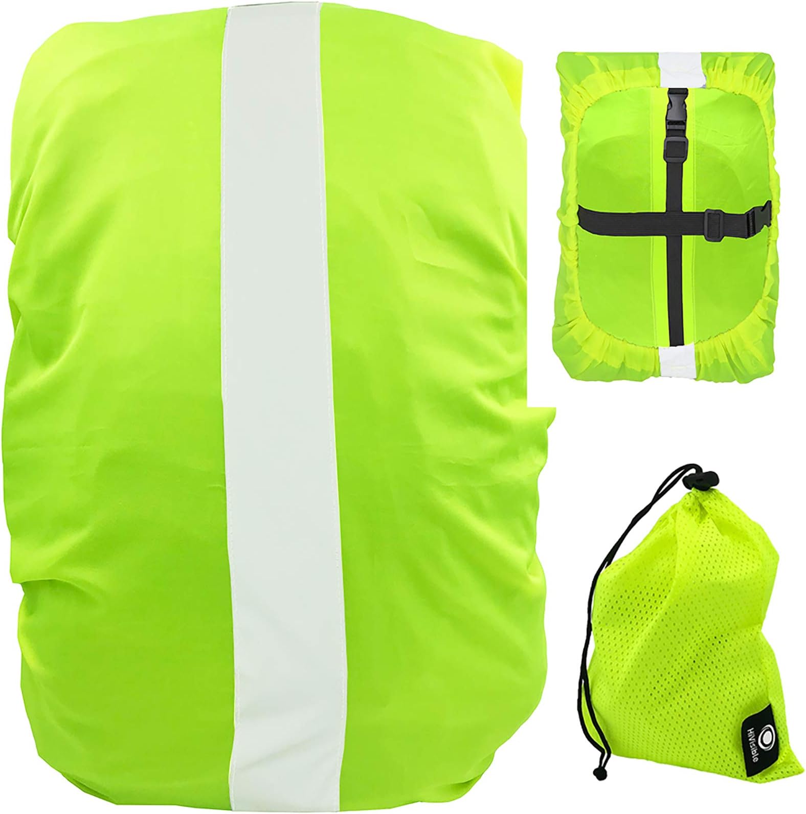 HiVisible Reflective Backpack Cover Rainproof - Waterproof Rain Cover for Backpack - 10-30L