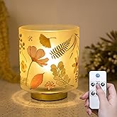 ULAROOM Battery Operated Small Lamp with Remote Control, Cordless Table Lamps with Timer, Portable Dimmable Brightness Bird Pattern Desk Lamp for Home Decorative Kids Bedroom (Blossom)