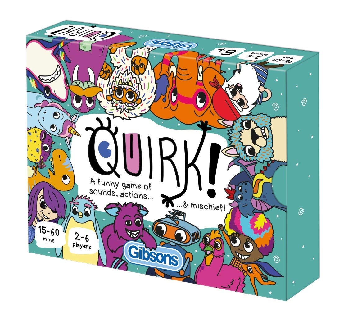 Gibsons Quirk! Silly Card Collecting Game | Action-Packed: Squawk like a parrot, dance like a robot for Christmas & Birthdays| Family Game for Kids & Adults | Ages 5+, 2-6 Players