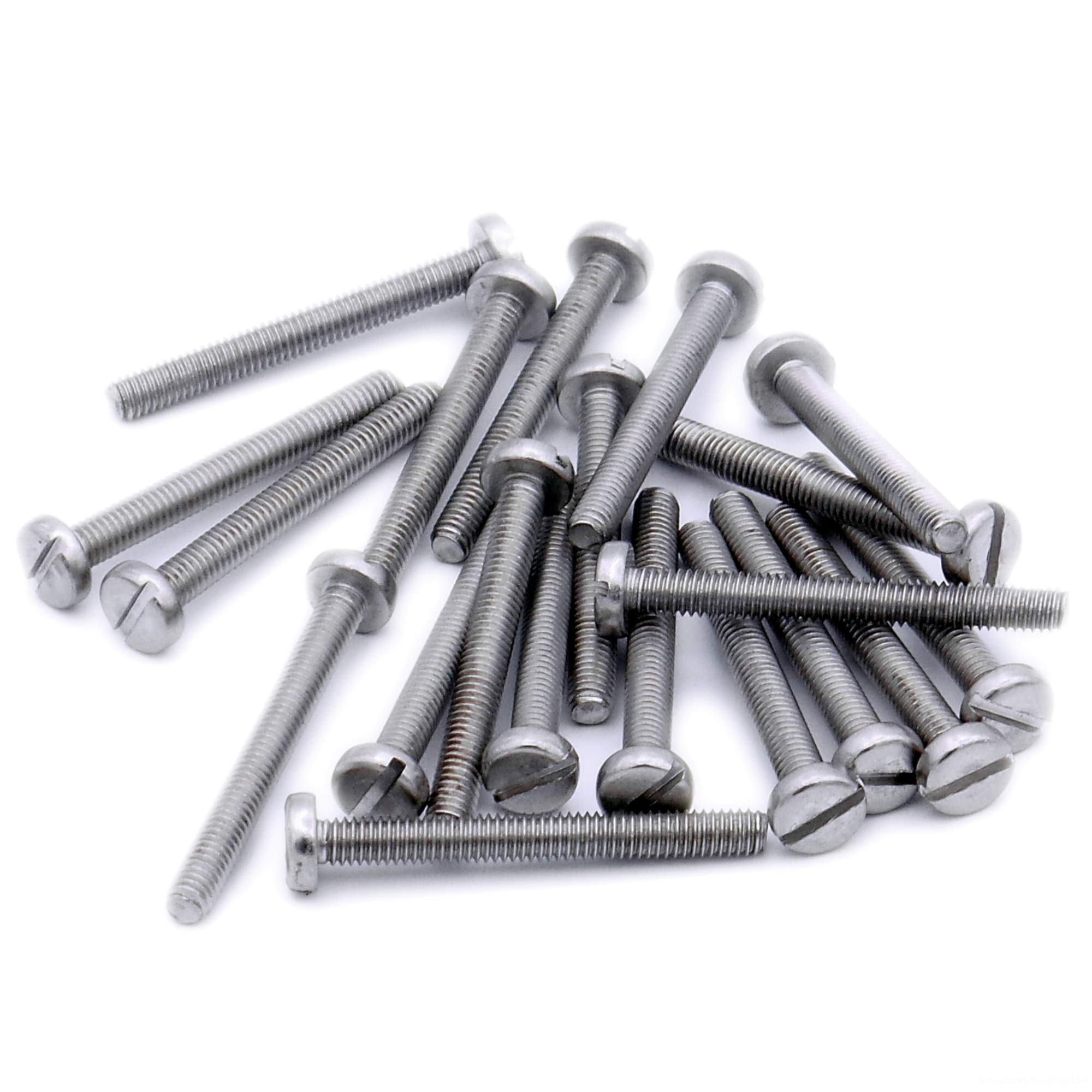 M3 (3mm x 40mm) Slot Pan Machine Screw (Bolt) - Stainless Steel (A2) (Pack of 20)