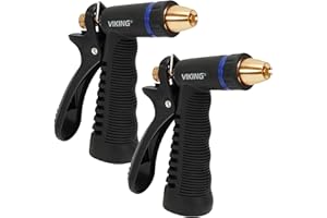 VIKING Hose Nozzle, Garden Hose Nozzle, Adjustable and Heavy Duty for Washing Car, Watering Plants, Washing Pets, and Home Use, 2 Pack