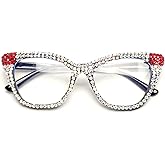 ICARA Women Reader Diamond Reading Glasses for Lady Vintage Crystal Rhinestone Sparkling Eyewear