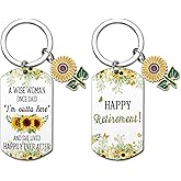 Retirement Gift for Women 2026 Goodbye Gifts for Coworkers Bosses Sunflower Keychain for Women Retirement Gift Basket for Woman Happy Retired Keychain for Female Teachers Birthday Christmas Gifts Idea