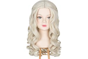 M MISS U HAIR Miss U Hair Long Platinum Blonde Curly Wig with Braid Princess Fairy Tale Queen Costume Wig for Halloween Cosplay
