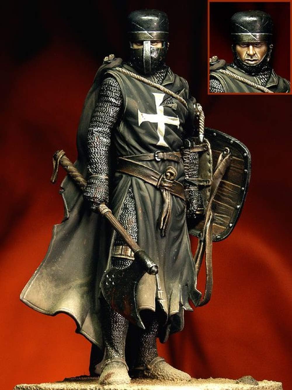 Unpainted Kit 1/18 90mm Knight Hospitaller, XIII Century 90mm Figure Historical WWII Resin Figure Miniature Toy