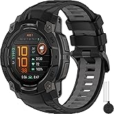 Miimall Silicone Band Compatible for Garmin Instinct 3 45mm/50mm, Waterproof, Quickfit, 22mm/26mm Soft Adjustable Bracelet Replacement Watch Strap for Instinct 3 SOLAR/AMOLED for Men Women