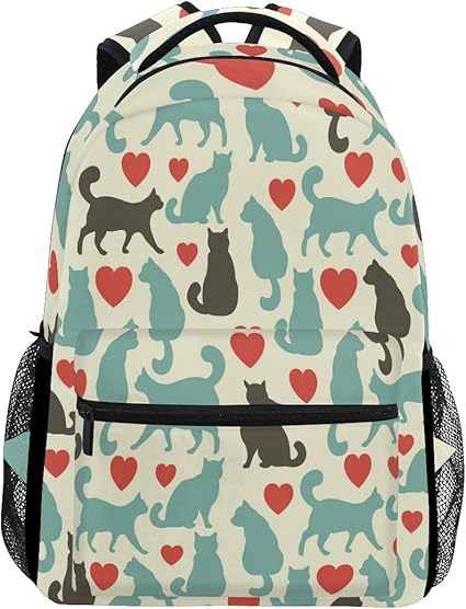 Wamika Bleu Et Noir Dessin Animé De Chat Avec Cœur Pour