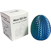 Egg Money Puzzle Box Cash Gift Card Holder Brain Teaser Game Teens Adults | Eco-friendly plastic 3D Printed for Cash &amp; Treasures Reusable Secret Safe for Birthday Christmas and Easter (Blue-Green)