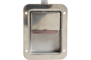BUYERS PRODUCTS COMPANY Buyers Products N3885 Non-Locking Standard Flush Single Point Latch, Polished Stainless Steel, Bolt On Mount, Truck Tool Box Latch, Trailer Latch, Camper & RV Latch, Silver