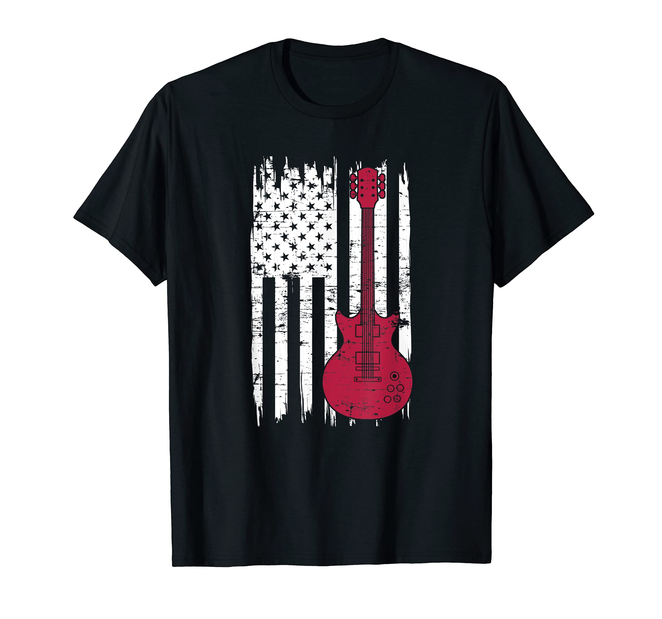 Guitar Player American Pride Guitarist USA Flag Guitar T-Shirt