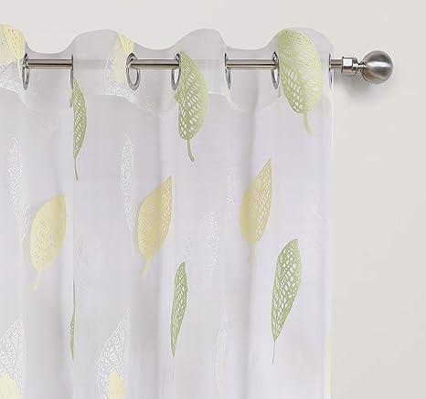 Leaf Floral Print Curtains For Nursery Kids Bedroom Cute Artsy