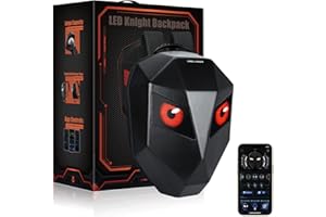 Crelander LED Knight Backpack, 19inch Waterproof Motorcycle Backpack with DIY Programmable Full Color Screen Large Capacity Hard Shell Helmet Bag, Travel Laptop Daypack for Riding Camping Cycling