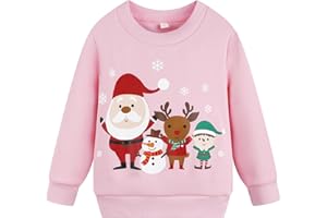 AKYZIC Little Girls Sweatshirts Cotton Long Sleeve Crewneck Pullover Toddler Kids Winter Warm Shirt Sweater Tops 2t-8t