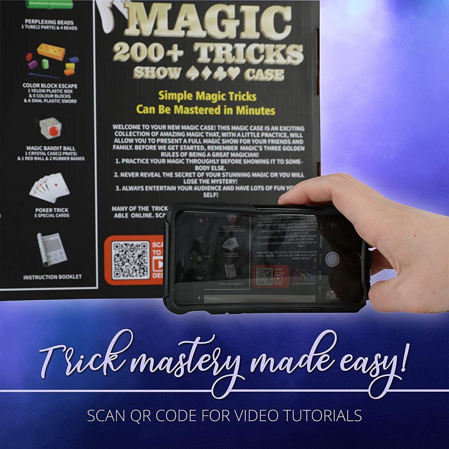 ToyVelt Magic Tricks Magic Set - Kids Magic Kit for Beginners with Over 200 Tricks and Instructions - Hours of Fun and Learning - for Boys and Girls Ages 5, 6,7 and Up: Toys & Games