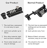 Spopal 2 Pack 120mm Combination Locking Bolt Weatherproof Burglar Proof view 6