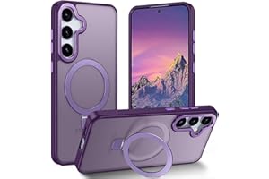 STERKER Magnetic Ring Stand Case for Samsung Galaxy S23 with Kickstand, Matte Translucent Slim Case for S23 Plus, Purple