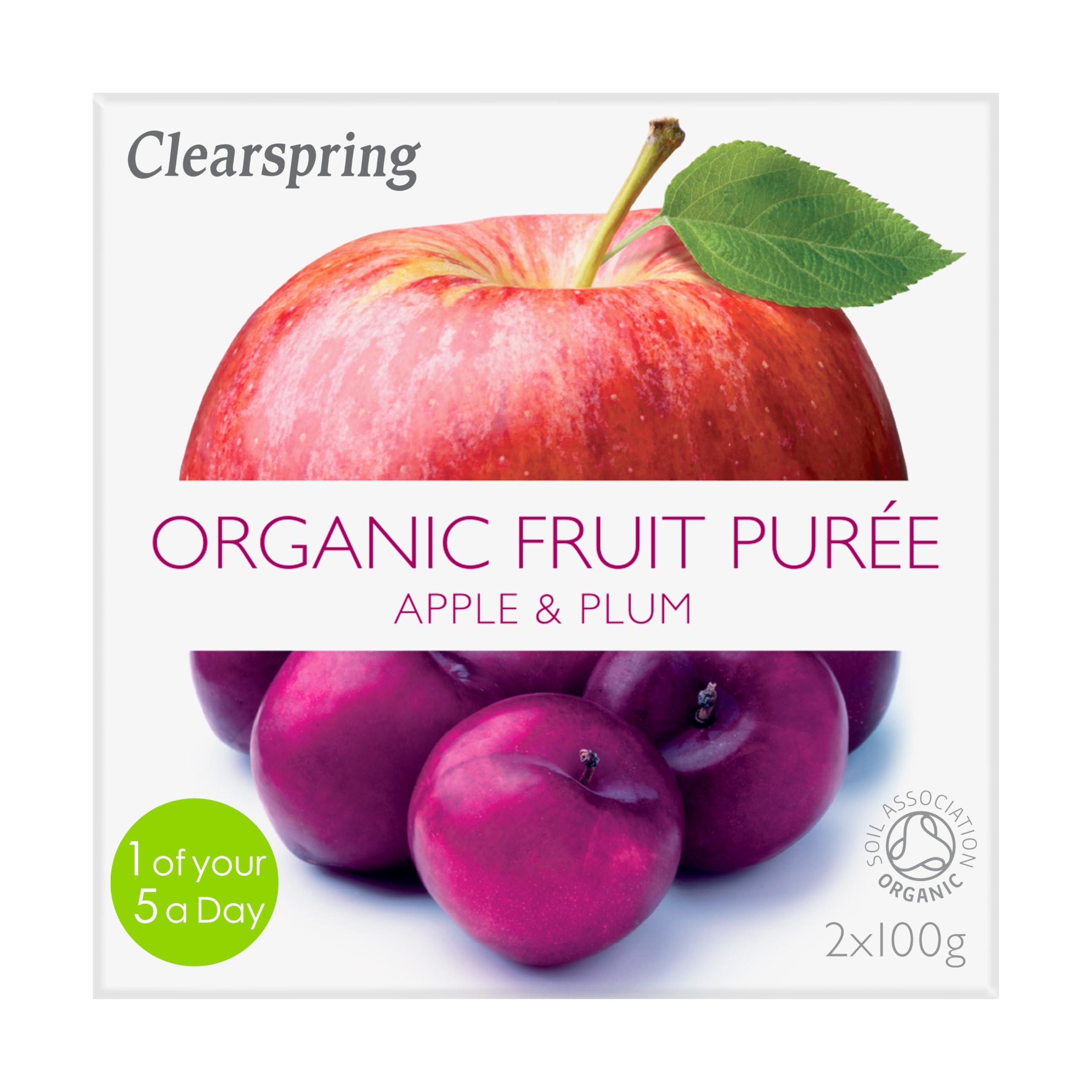 Clearspring Organic Apple and Plum Fruit Purée, 100g (Pack of 12)