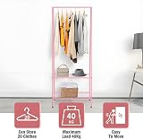 Youyijia Pink Clothes Rail 60x151cm Heavy Duty Garment Rack with Shelves view 2