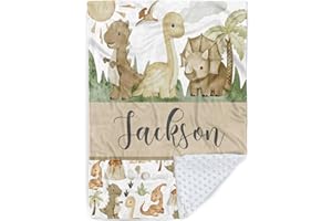 Personalized Baby Blanket for Boys, Custom Baby Blanket with Name, Soft Flannel with Double Layer Dotted Backing, Receiving S