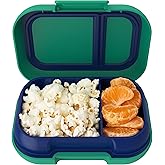 Bentgo Kids Snack - 2 Compartment Leak-Proof Bento Box Container for Snacks and Small Meals, Easy-Open Latch, Dishwasher Safe, BPA-Free for School, Daycare, & Sports - Ideal for Ages 3+ (Green/Navy)