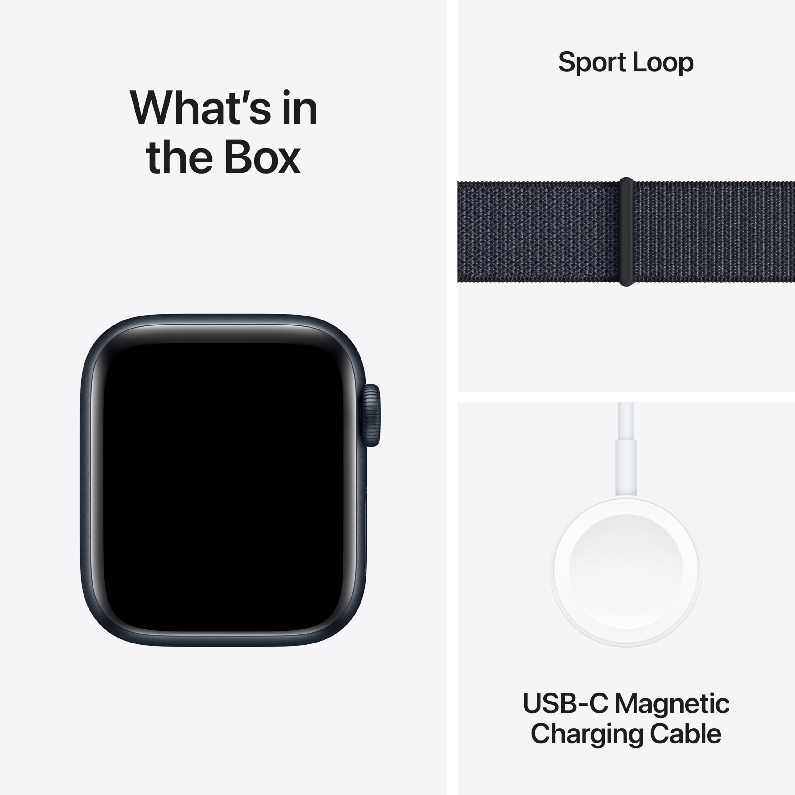 Apple Watch SE (2nd Gen) [GPS 40mm] Smartwatch with Midnight Aluminum Case with Ink Sport Loop One Size. Fitness and Sleep Trackers, Crash Detection, Heart Rate Monitor, Carbon Neutral