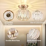 ZYDTRIP Crystals Ceiling Light Fixtures Chandelier Gold 2 Pack Semi Flush Mount view 5