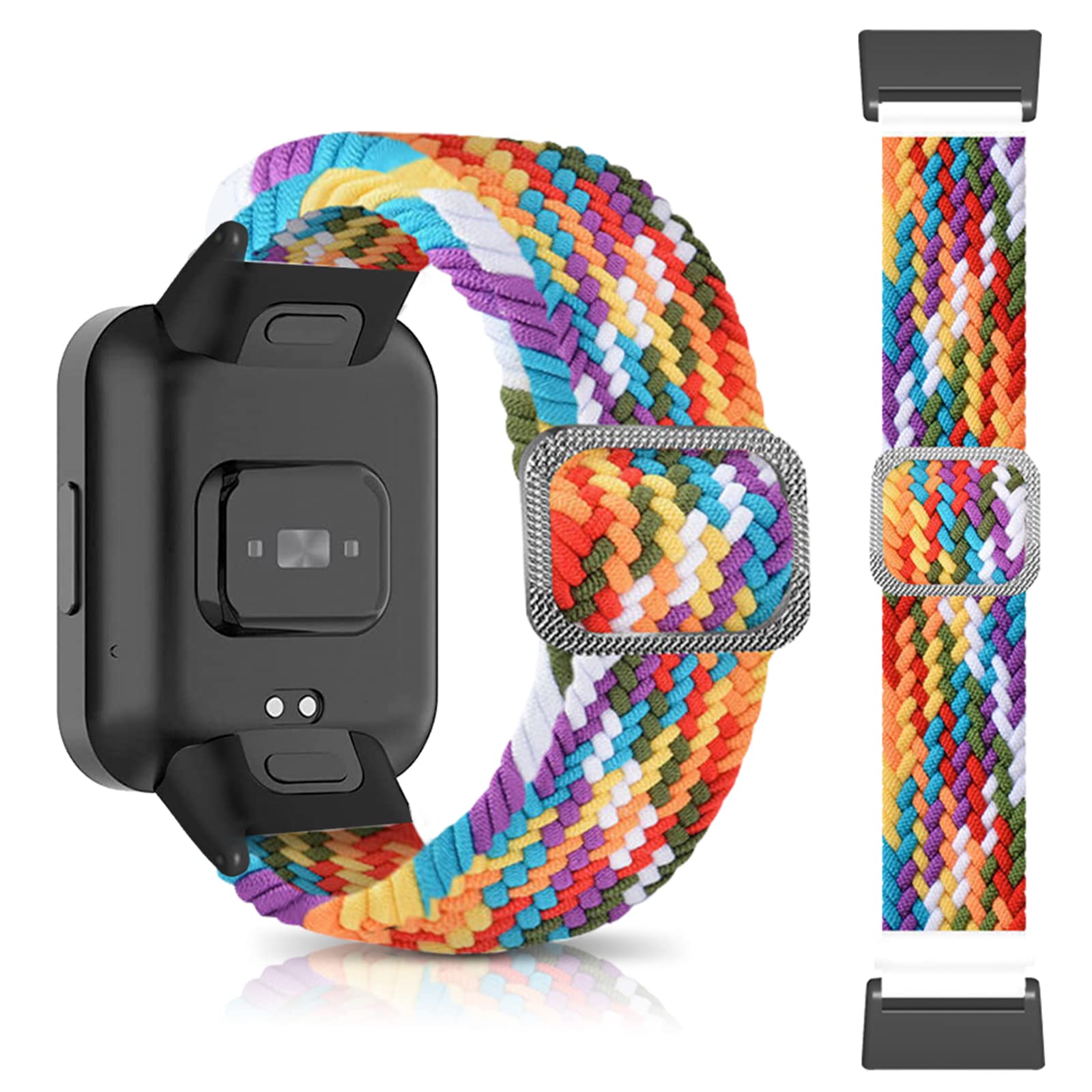 SeNool Strap Compatible with Xiaomi Redmi Watch 2 Lite, [Nylon Braided Wrist Band] [Soft, Breathable, Durable, Light], Replacement Bracelet for Redmi Watch 2 Lite - Rainbow